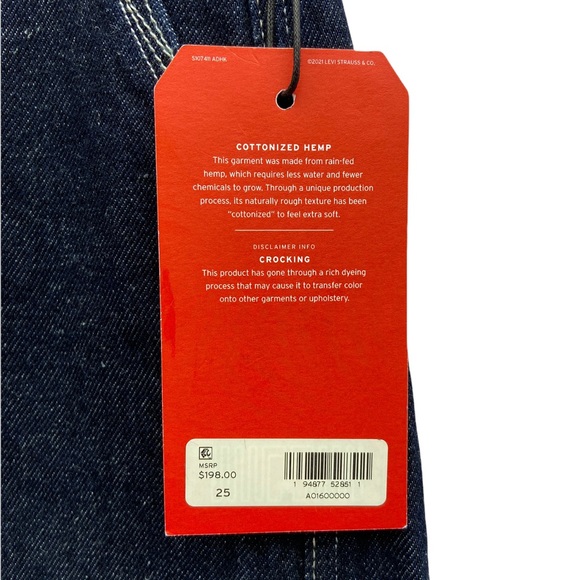 Levi's Red Label Railroad Trouser OX Rinse Dark Denim Jeans Size 25 NEW - Picture 9 of 12